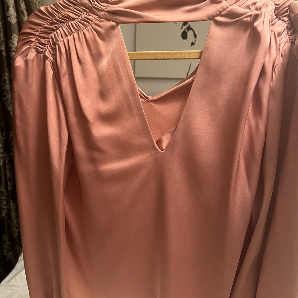 Elegant Pink Satin Blouse